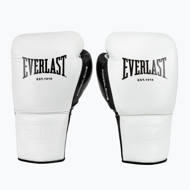 Mănuși de box Everlast Powerlock Pro OG Laced white/black 2