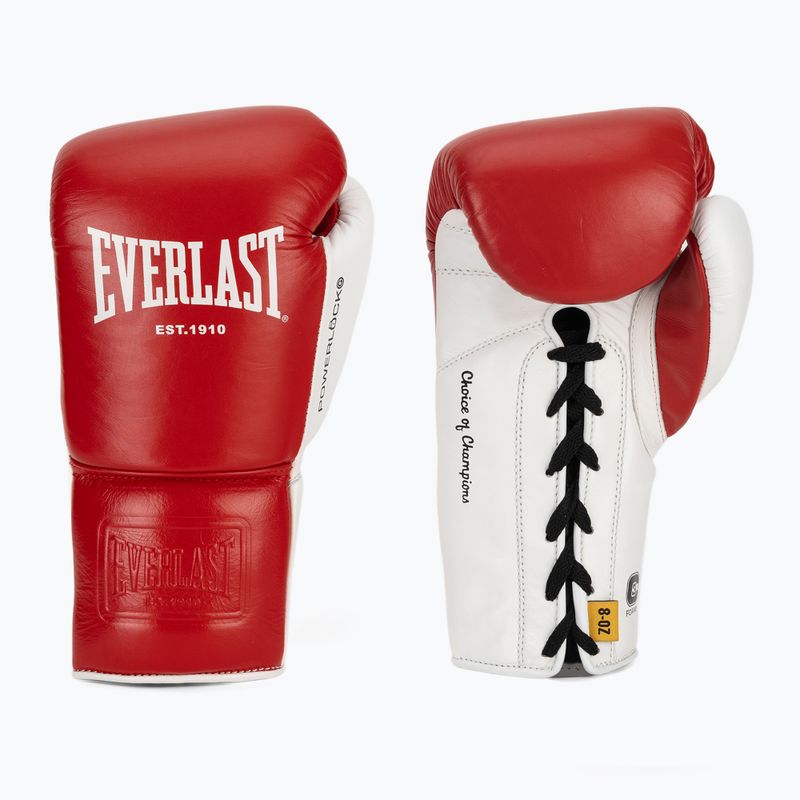 Mănuși de box Everlast Powerlock OG Pro Fight red/white