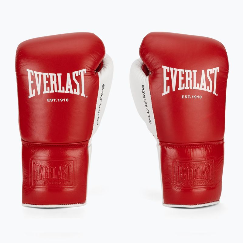Mănuși de box Everlast Powerlock OG Pro Fight red/white 2