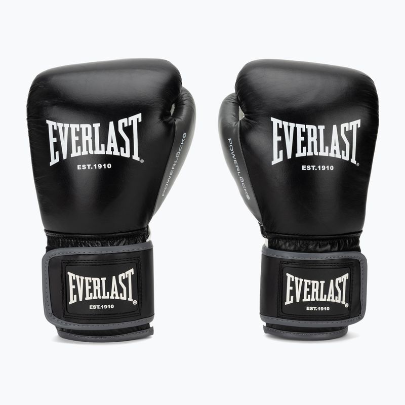 Mănuși de box Everlast Powerlock OG H&L Leather Advanced Training black/white 2