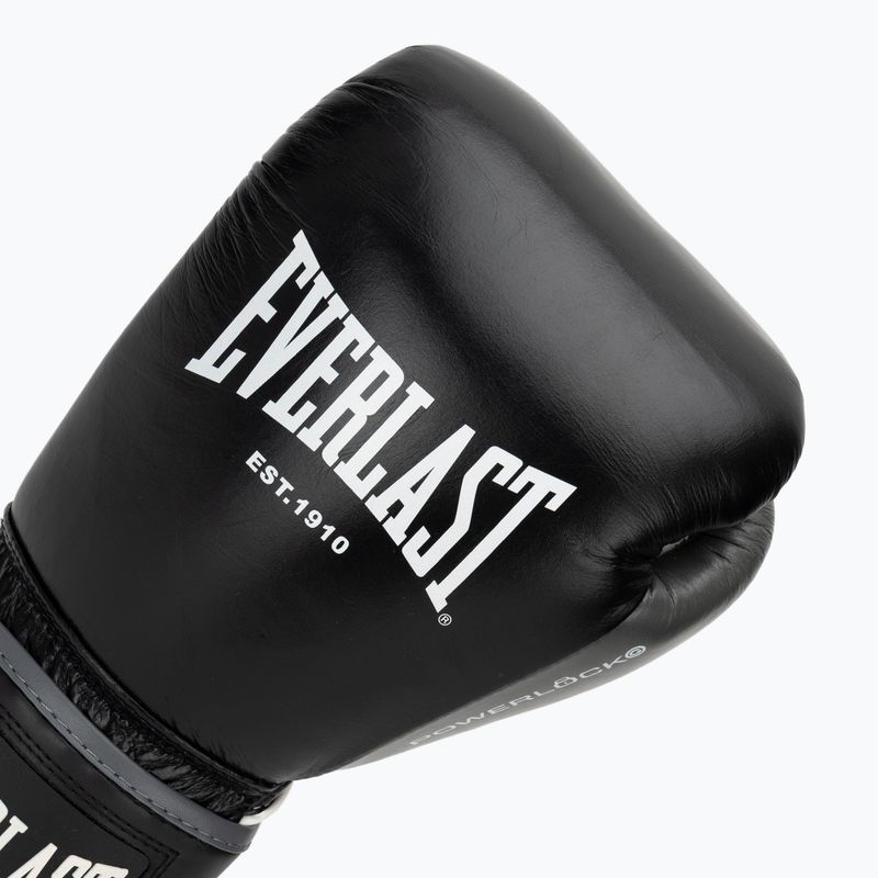 Mănuși de box Everlast Powerlock OG H&L Leather Advanced Training black/white 5