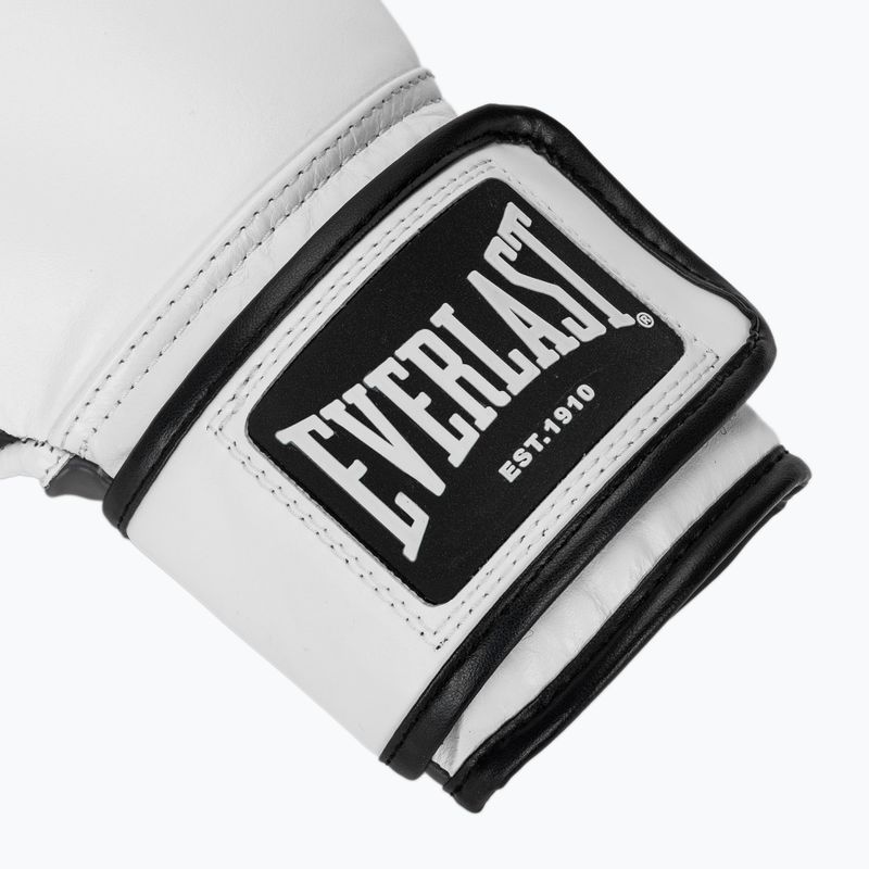 Mănuși de box Everlast Powerlock OG H&L Leather Advanced Training white/black 5