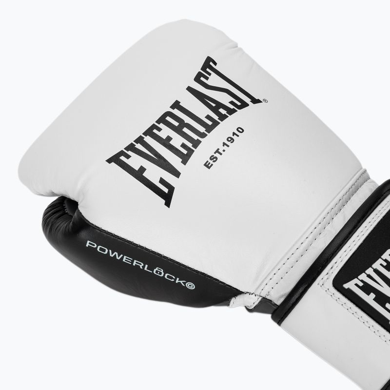 Mănuși de box Everlast Powerlock OG H&L Leather Advanced Training white/black 6
