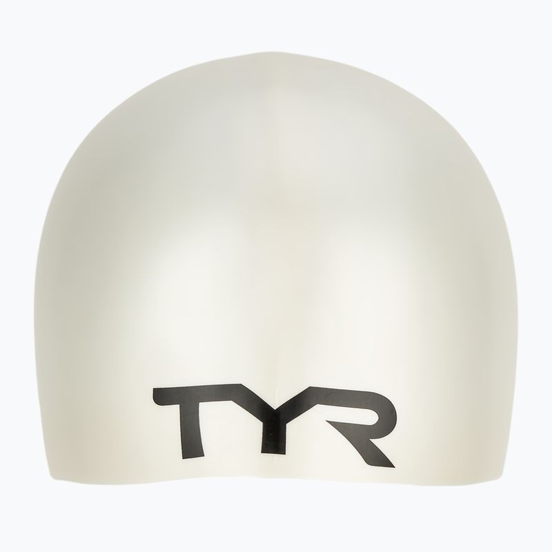 Cască de înot pentru copii  TYR Wrinkle-Free Silicone white