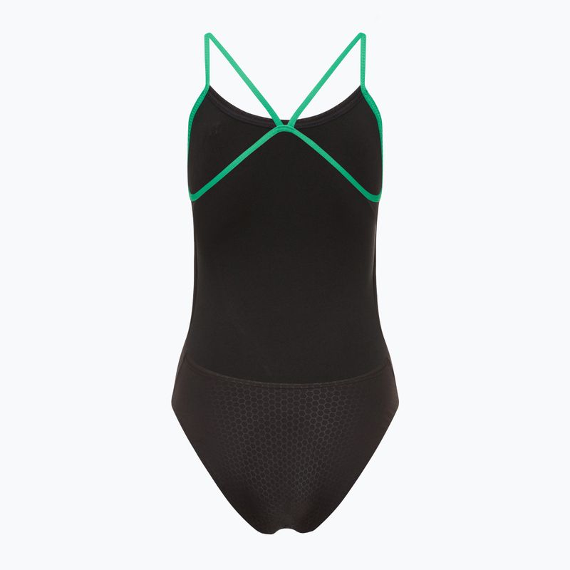 Costum de baie dintr-o bucată pentru femei TYR Hexa Cutoutfit black/green 2