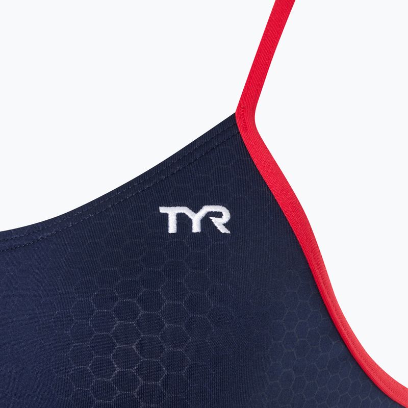 Costum de baie dintr-o bucată pentru femei TYR Hexa Cutoutfit navy/red 3