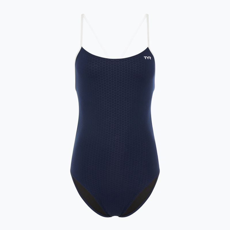 Costum de baie dintr-o bucată pentru femei TYR Hexa Cutoutfit navy/white
