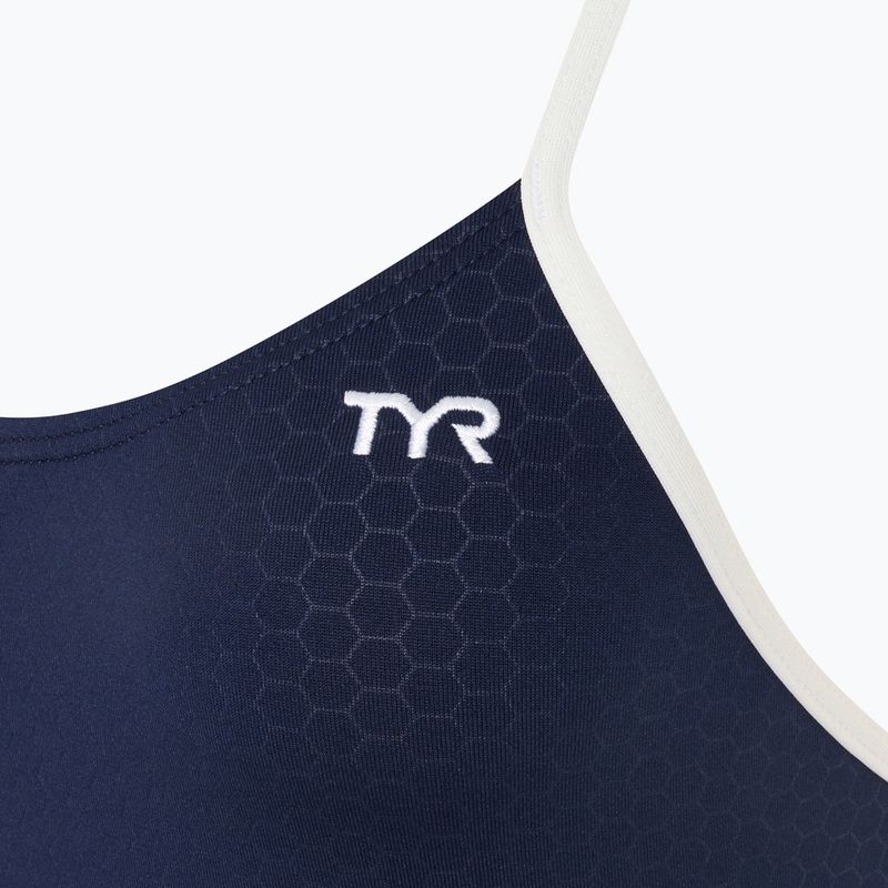 Costum de baie dintr-o bucată pentru femei TYR Hexa Cutoutfit navy/white 3