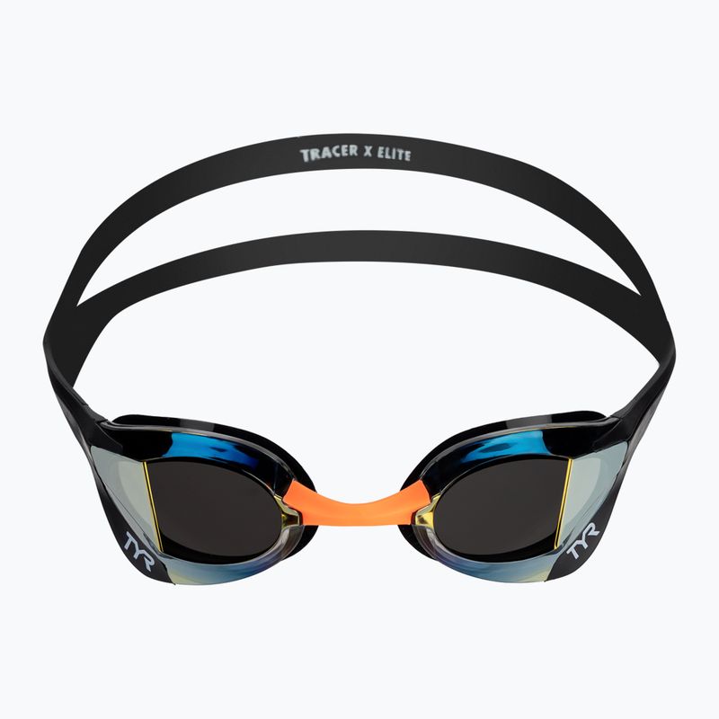 Ochelari de înot TYR Tracer-X Elite Mirrored gold/black 3