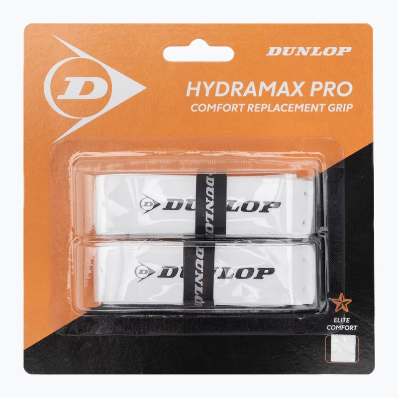 Înveliș pentru rachetă de squash Dunlop Hydramax Pro Replacement Grip 2buc white