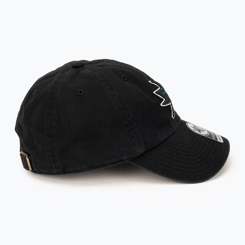 47 Brand NHL NHL San Jose Sharks CLEAN UP șapcă de baseball negru 2