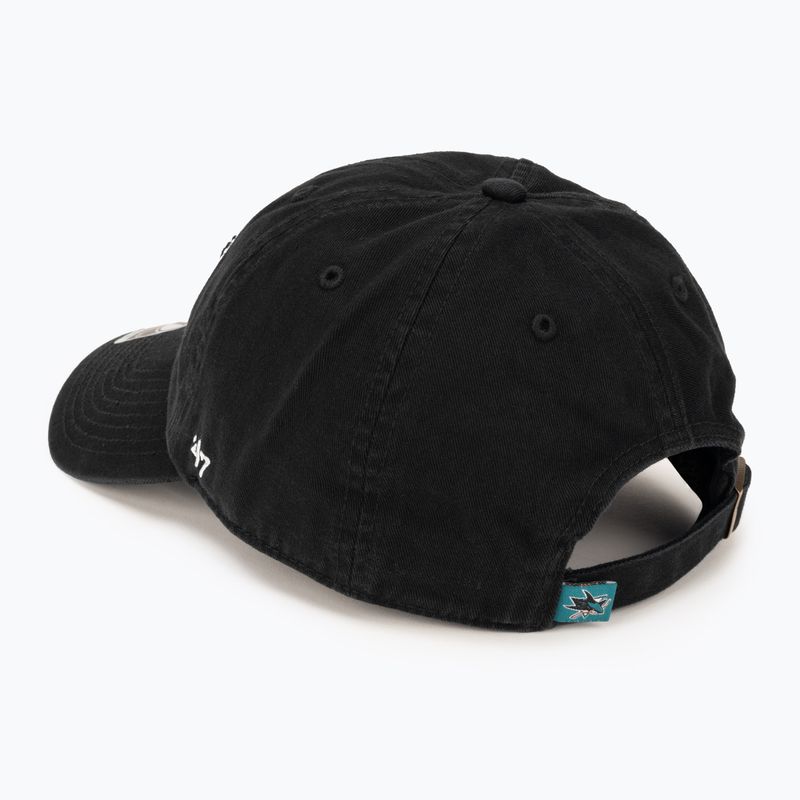 47 Brand NHL NHL San Jose Sharks CLEAN UP șapcă de baseball negru 3