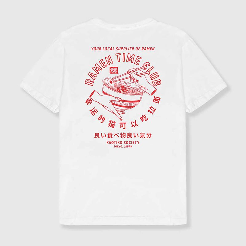 Tricou pentru bărbați Kaotiko Washed Suara Ramen white 4