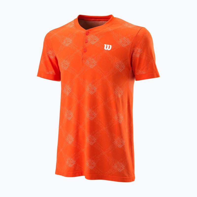 Tricou de tenis pentru bărbați Wilson PWR SMLS Henley III portocaliu WRA804501