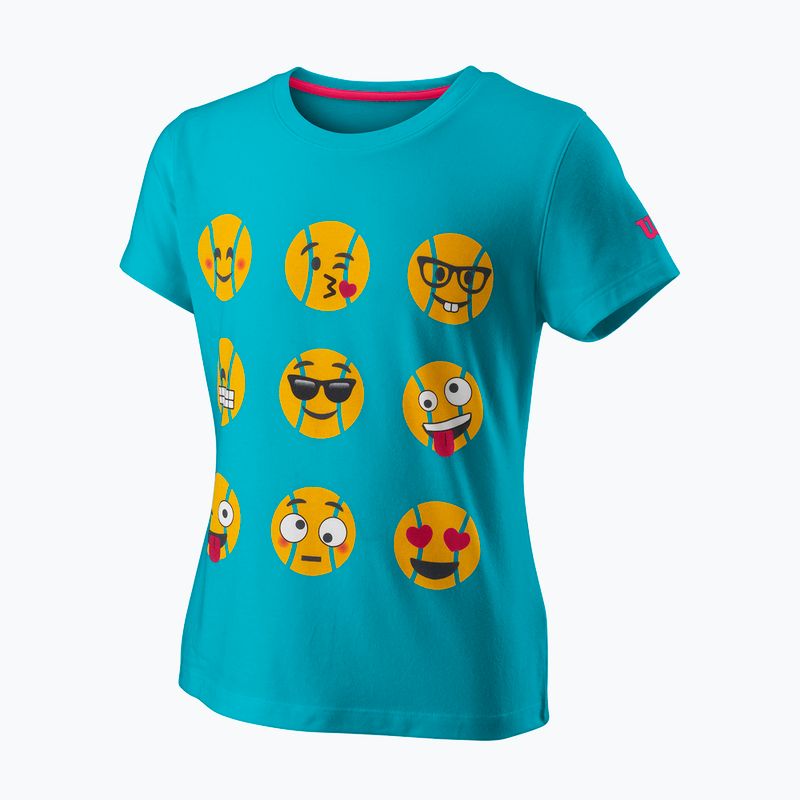 Tricou de tenis pentru copii Wilson Emoti-Fun Tech Tee albastru WRA807903 5