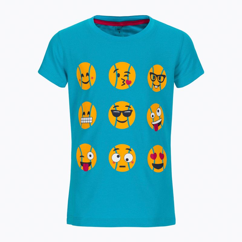 Tricou de tenis pentru copii Wilson Emoti-Fun Tech Tee albastru WRA807903