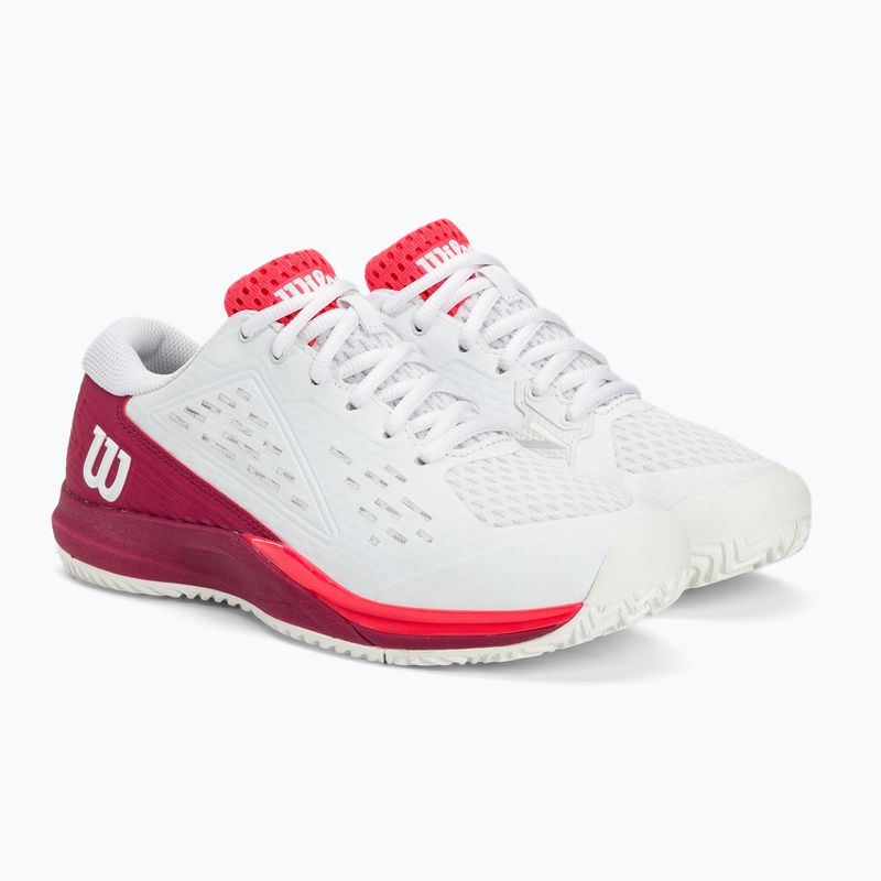 Încălțăminte de tenis pentru copii Wilson Rush Pro Ace JR white/beet red/diva pink 4