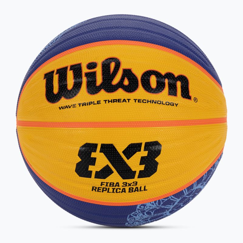 Minge de baschet Wilson Fiba 3X3 Replica Paris 2004 blue/yellow mărime 6