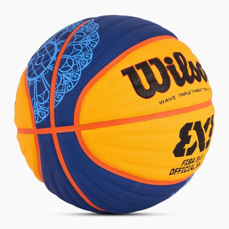 Minge de baschet Wilson Fiba 3x3 Game Ball Paris Retail 2024 blue/yellow mărime 6 2
