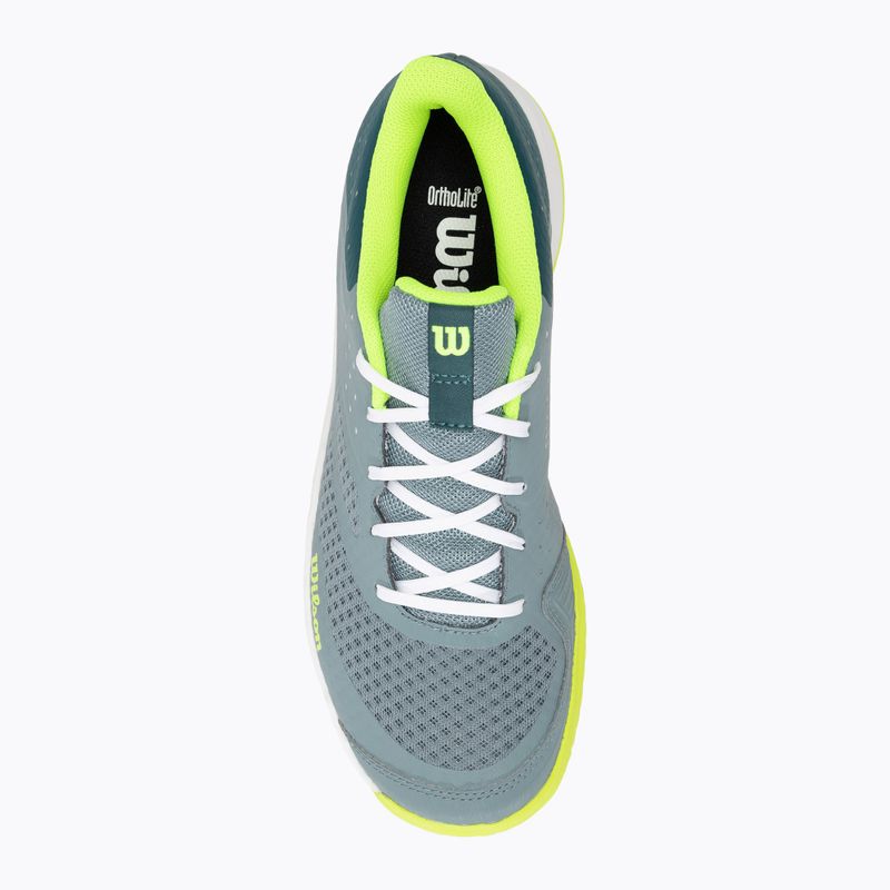 Încălțăminte de tenis pentru bărbați Wilson Kaos Stroke 2.0 stormy sea/deep teal/safety yellow 5