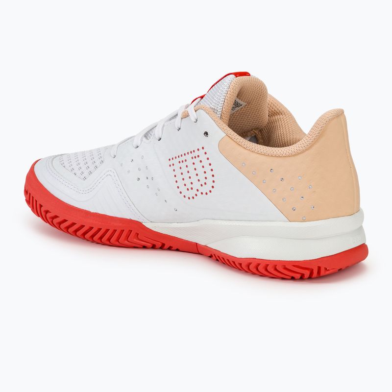 Încălțăminte de tenis pentru femei Wilson Kaos Stroke 2.0 white/peach perfait/infrared 3