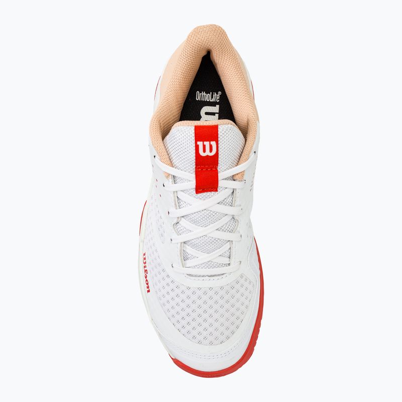Încălțăminte de tenis pentru femei Wilson Kaos Stroke 2.0 white/peach perfait/infrared 5