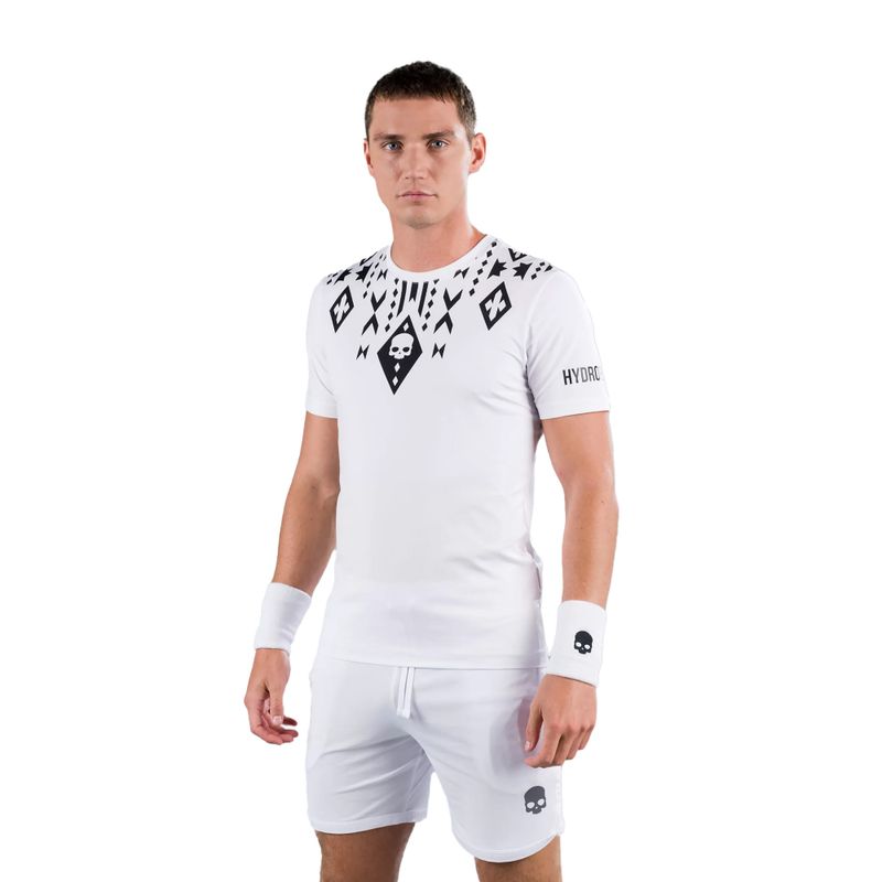 Tricou de tenis HYDROGEN Tribal Tech pentru bărbați  alb T00530001