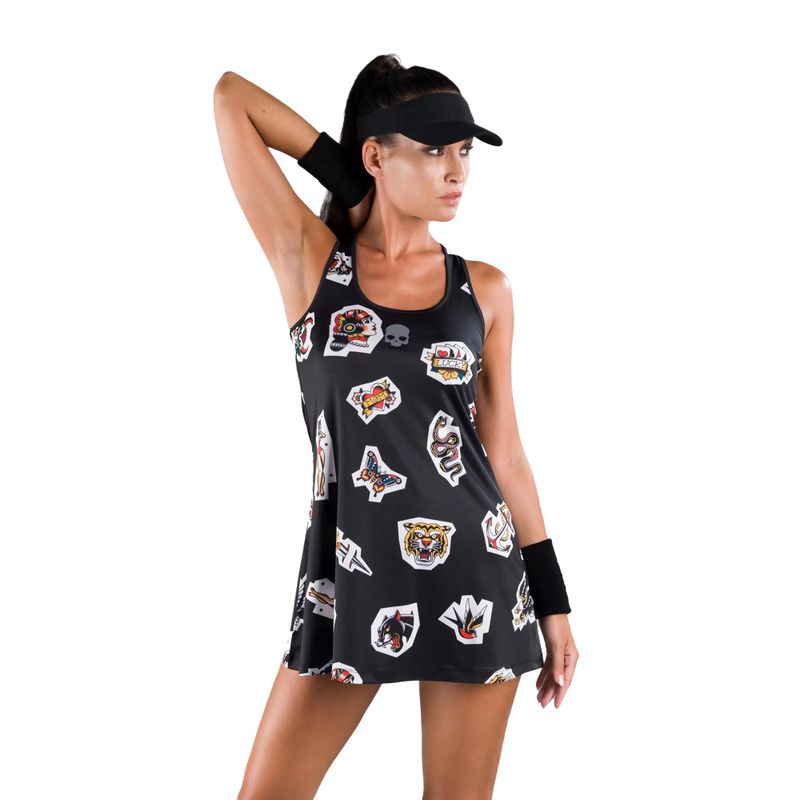Rochie de tenis HYDROGEN Tattoo Tech negru T01522007