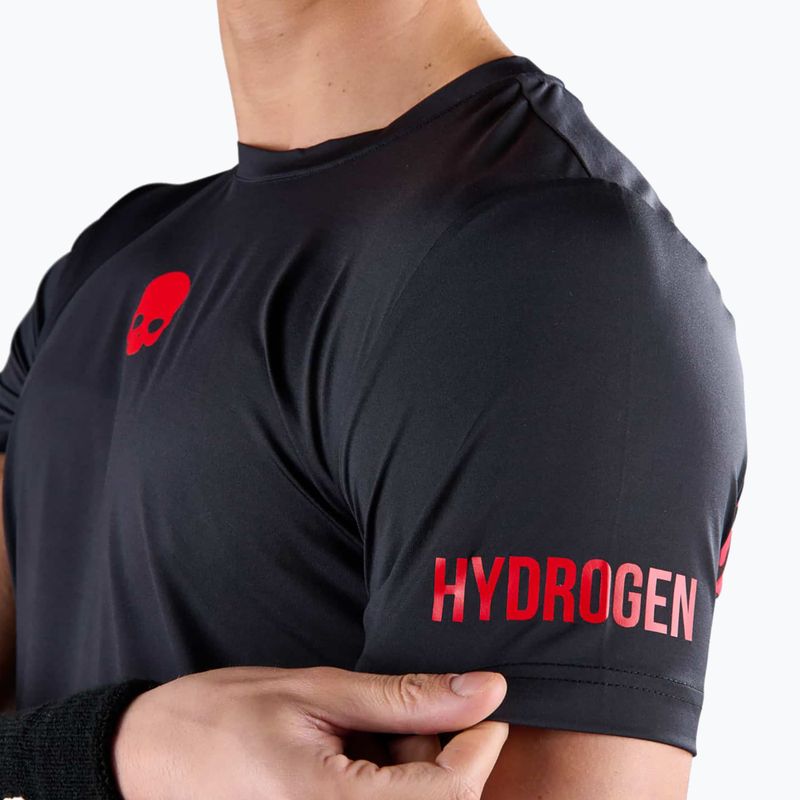 Bărbați HYDROGEN Panther Tech Tee negru/roșu tricou de tenis 4