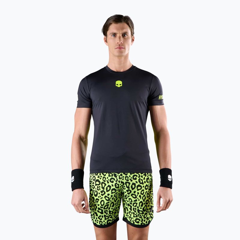 Tricou de tenis pentru bărbați HYDROGEN Panther Tech Tee negru/galben