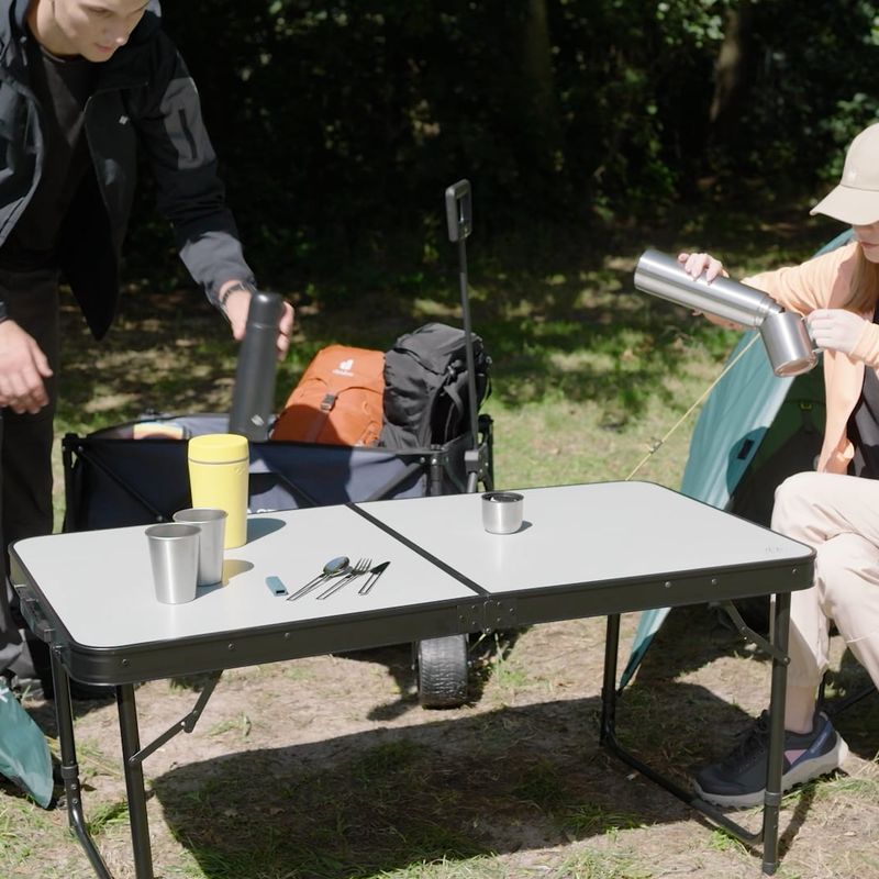 Masă pliantă turistică KADVA CAMPtable mare pentru 4-6 persoane, gri 18