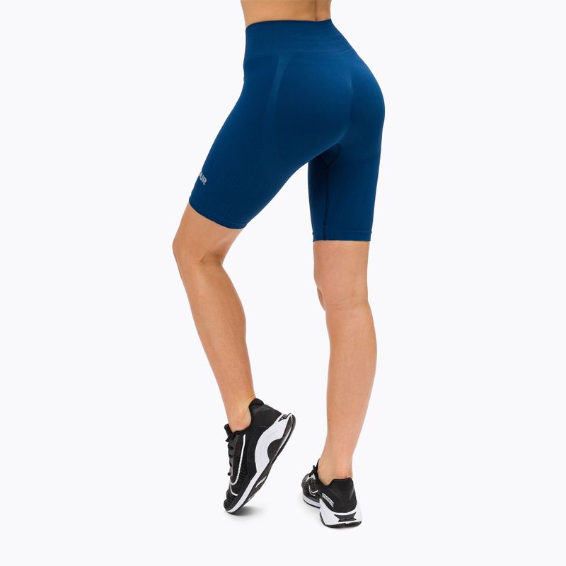 Colanți scurți de antrenament pentru femei Gym Glamour Push Up Classic Blue 317 3