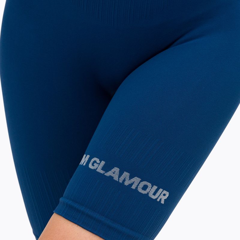 Colanți scurți de antrenament pentru femei Gym Glamour Push Up Classic Blue 317 4