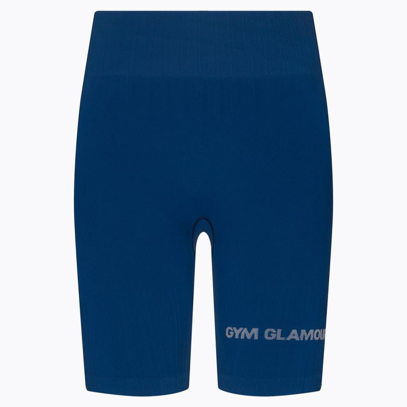 Colanți scurți de antrenament pentru femei Gym Glamour Push Up Classic Blue 317 6