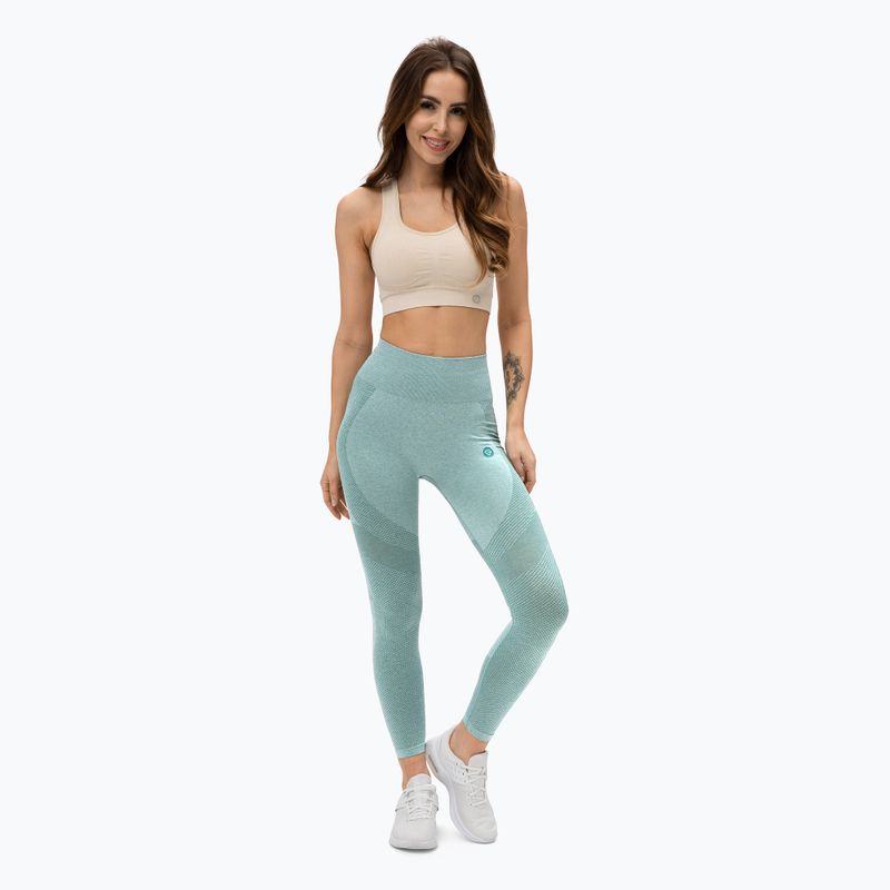 Colanți de antrenament pentru femei Gym Glamour Green Fusion 337 2
