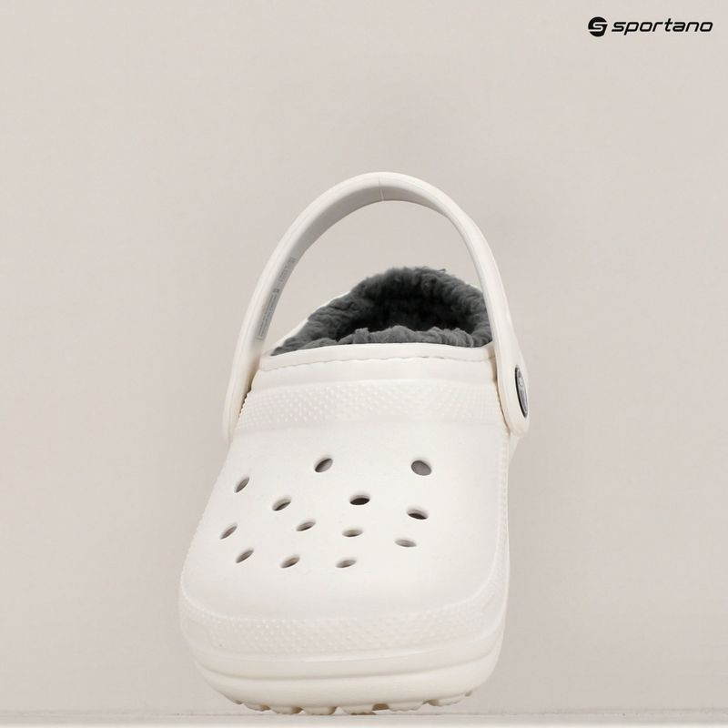 Papuci pentru copii Crocs Classic Lined Clog Kids white/grey 10