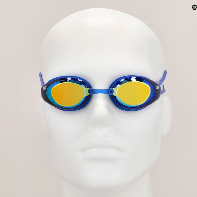 Ochelari de înot  TYR Blackhawk Racing Mirrored gold/ royal 7