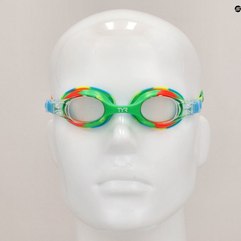 Ochelari de înot pentru copii  TYR Swimple Tie Dye Non-Mirrored clear/ green/ orange 3