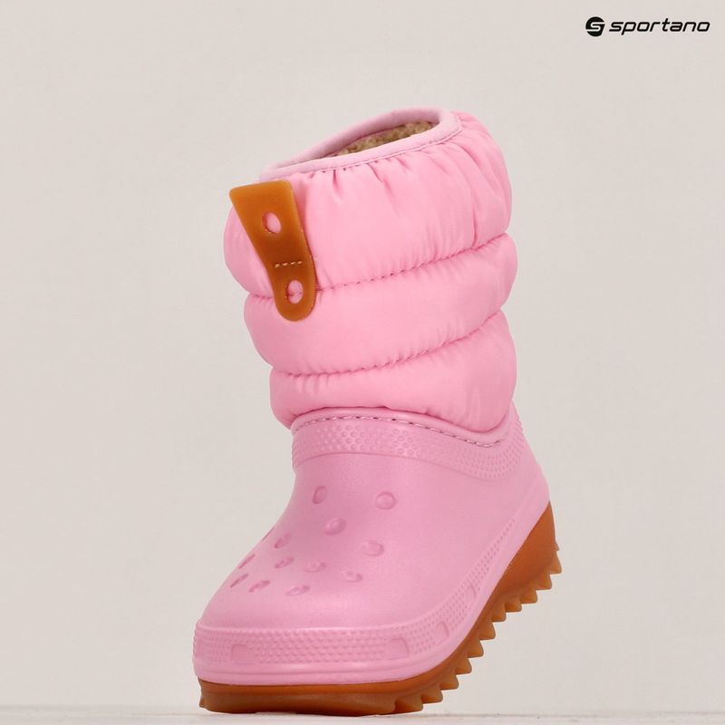 Cizme de zăpadă pentru copii Crocs Classic Neo Puff Boot Toddler pink tweed/gum 9