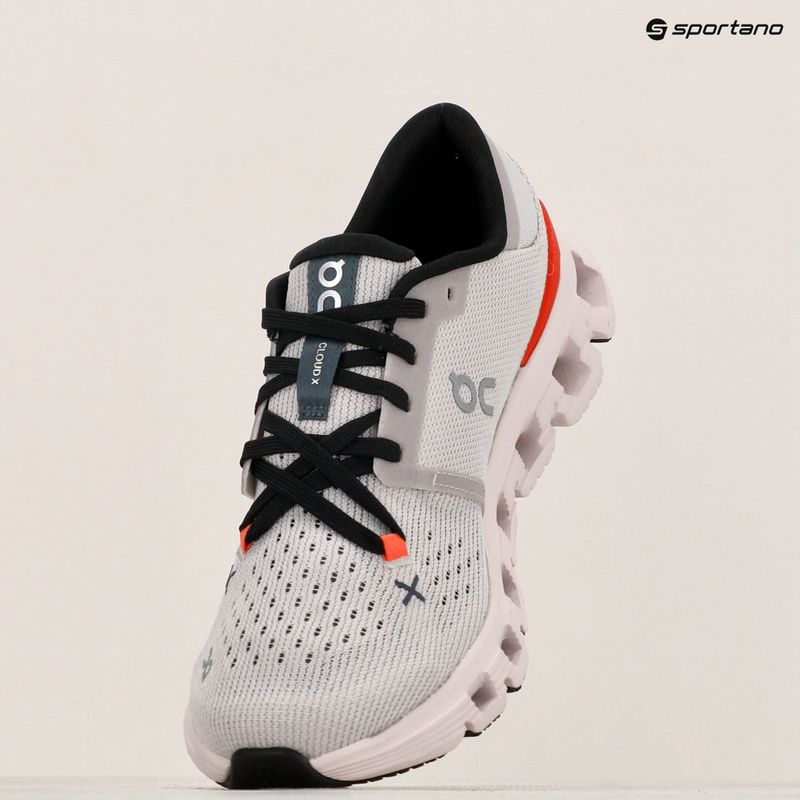 Adidași de antrenament pentru femei On Cloud X 4 silver/flame 16