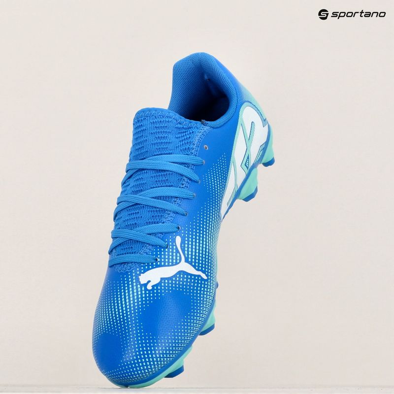 Încălțăminte de fotbal pentru copii PUMA Future 7 Play FG/AG Jr hyperlink blue/mint/puma white 16
