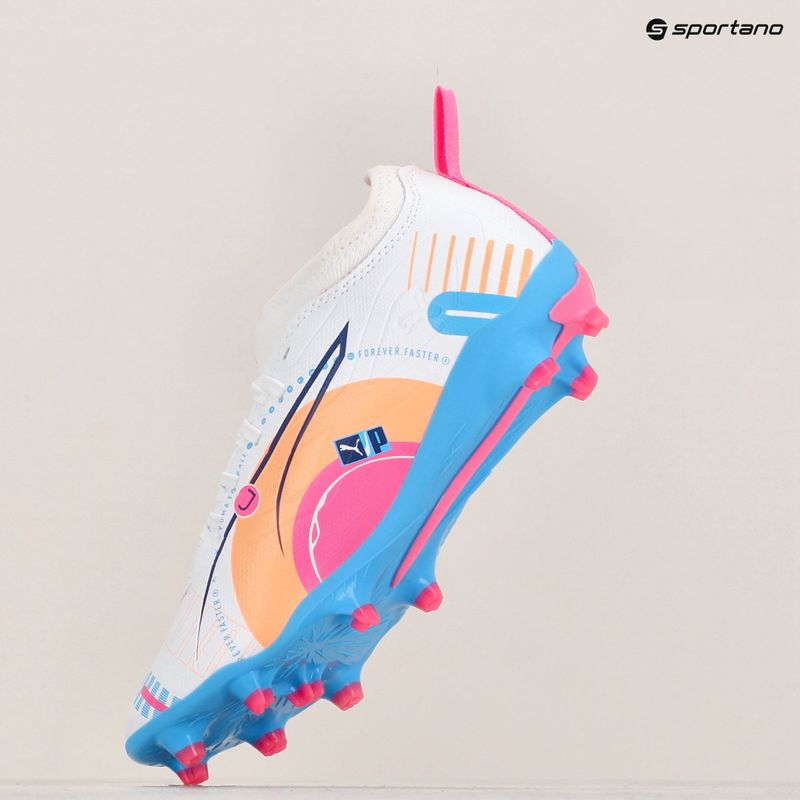 Încălțăminte de fotbal pentru copii PUMA Ultra 5 Match Vol. Up FG/AG Jr puma white/luminous blue 8