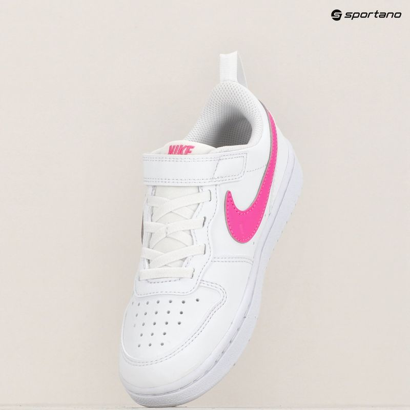 Încălțăminte pentru copii Nike Court Borough Low Recraft white/laser fuchsia 9