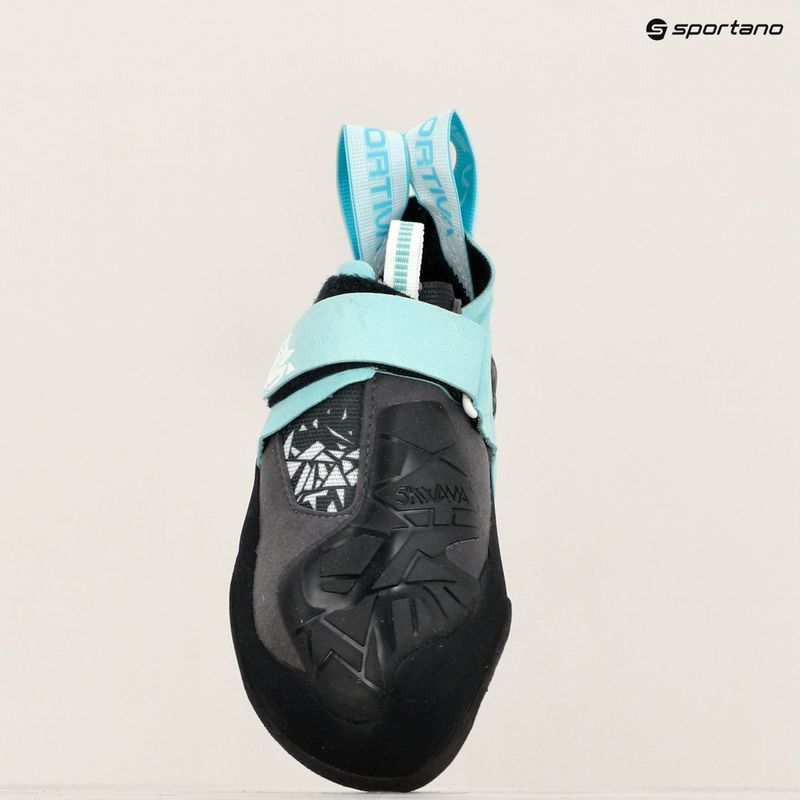 Pantofi de alpinism pentru femei La Sportiva Skwama Vegan carbon/turcoaz 16