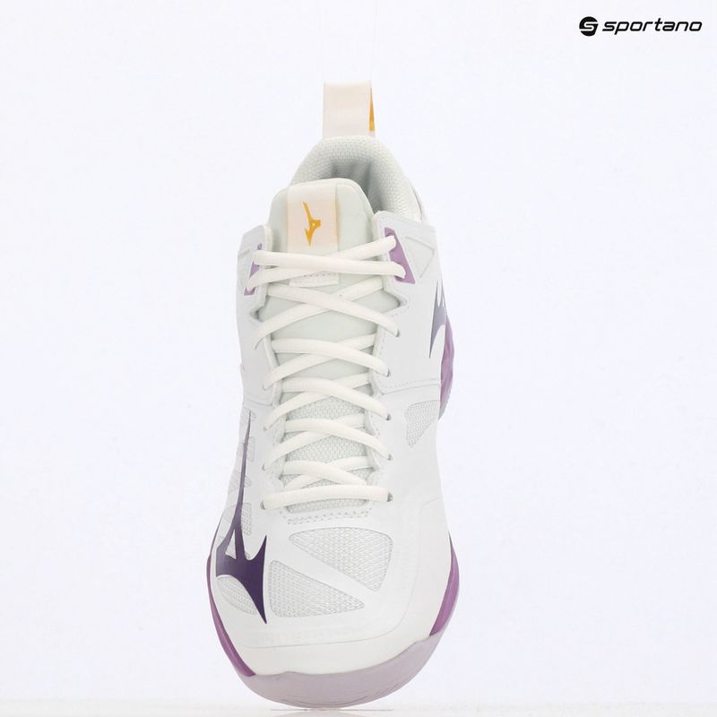 Încălțăminte de volei pentru femei Mizuno Wave Dimension Mid white/patrician purple/quince 9