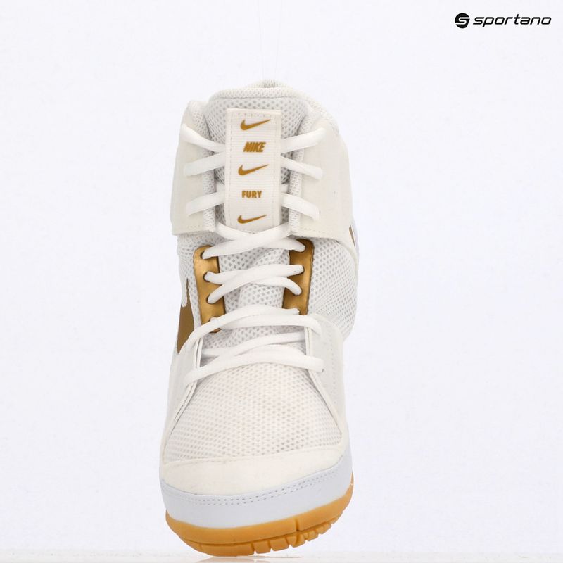 Încălțăminte de wrestling Nike Fury white/metallic gold 9