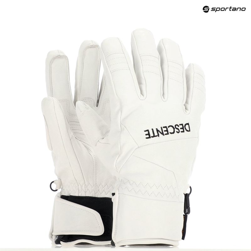 Mănuși de schi pentru bărbați  Descente 5 Finger Leather white 7