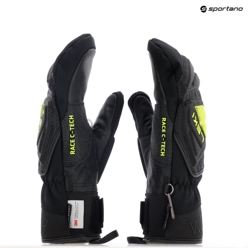 Mănuși de schi pentru bărbați  LEKI WCR C-Tech 3D Mitt black/ ice lemon 9