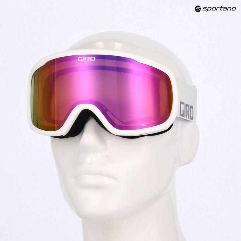 Ochelari de schi Giro Cruz white wordmark/ amber pink