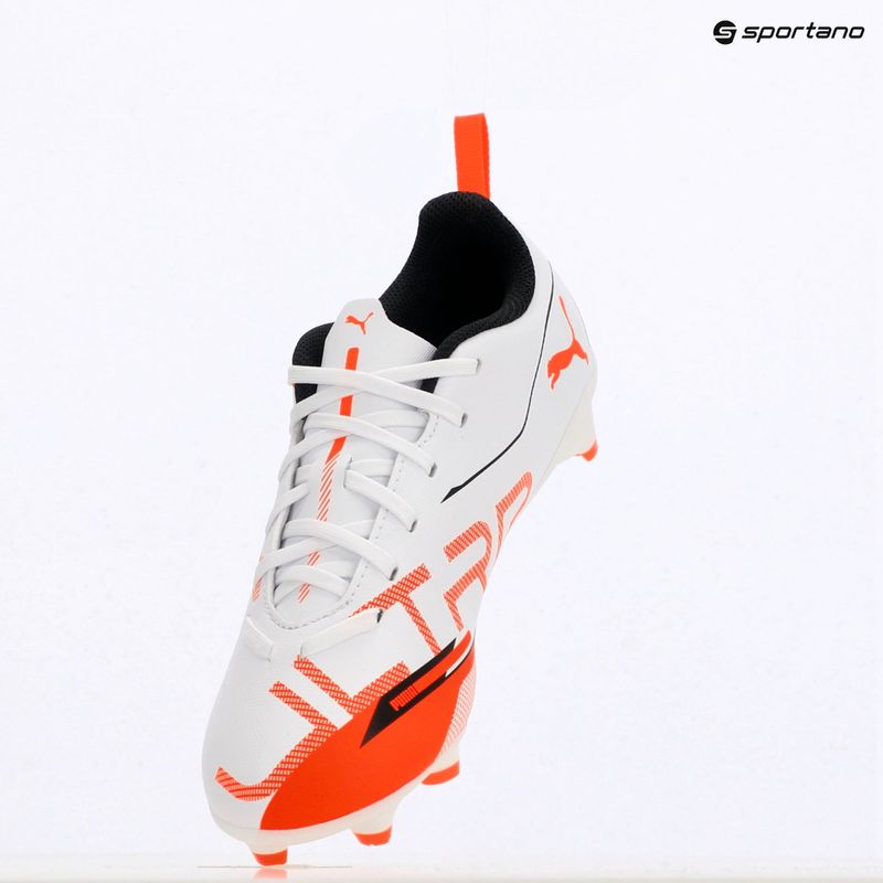 Încălțăminte de fotbal pentru copii PUMA Ultra 5 Play FG/AG Jr puma white/puma black/glowing red 9